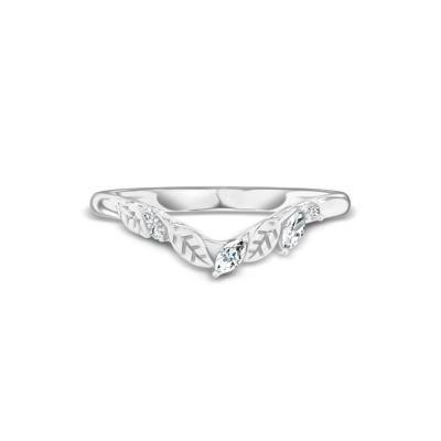 Lab Grown Diamond Asymmetric Nature Contour Band in 14K Gold