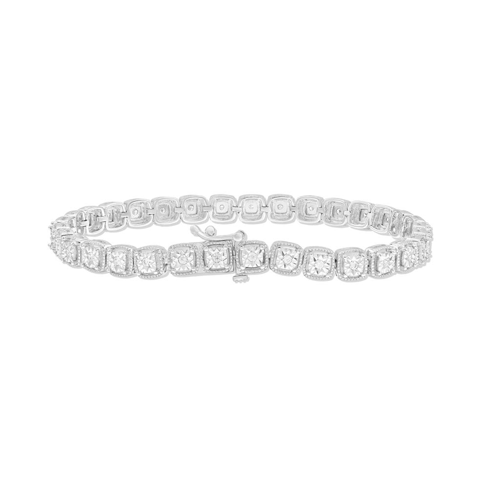 Diamond Illusion Bracelet in Sterling Silver (1/2 ct. tw.) – Image 2 of 2