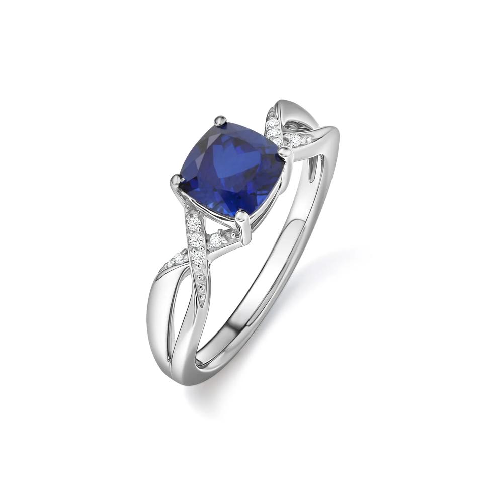 Lab-Created Blue Sapphire &amp; Diamond Accent Pendant, Earrings, &amp; Ring Boxed Set in Sterling Silver – Image 5 of 11