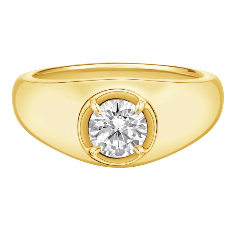 Men&#39;s Lab Grown Diamond Solitaire Band in 10K Yellow Gold &#40;1 ct. tw.&#41; – Image 1 of 4