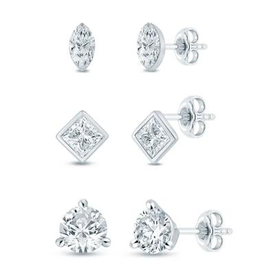 Lab Grown Diamond Stud Earring Box Set in 10K White Gold (1 ct. tw.)