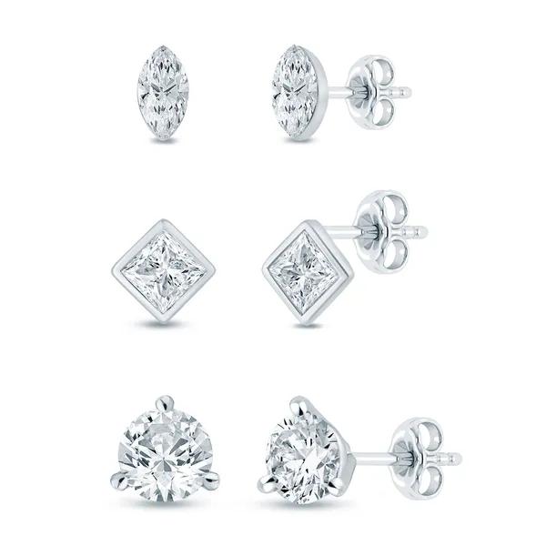 Lab Grown Diamond Stud Earring Box Set in 10K White Gold (1 ct. tw.) – Image 1 of 4