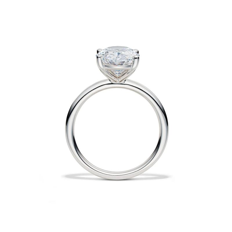 Lab Grown Diamond Oval Solitaire Engagement Ring in 14K White Gold &#40;4 ct.&#41; – Image 2 of 4