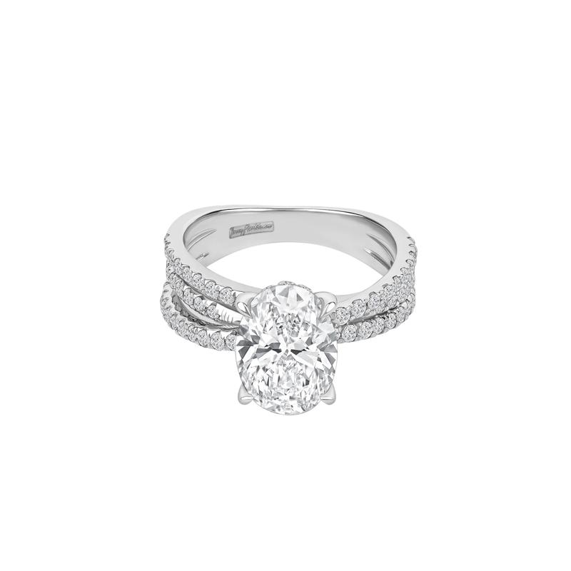 Celestia Lab Grown Diamond Oval Engagement Ring in Platinum &#40;3 3/4 ct. tw.&#41; – Image 1 of 4