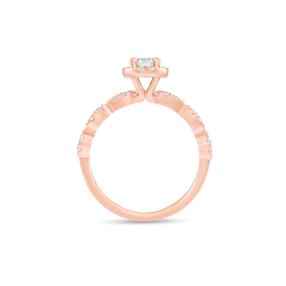 Diamond Round Halo Engagement Ring in 10K Rose Gold (1/2 ct. tw.) – Image 2 of 4