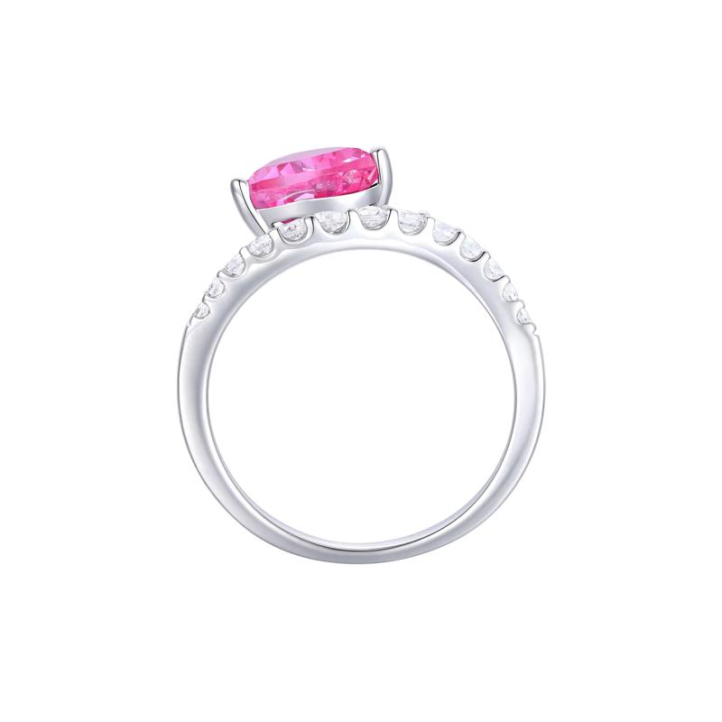 Heart-Shaped Lab-Created Pink Sapphire and Lab-Created White Sapphire Box Set in Sterling Silver – Image 7 of 8