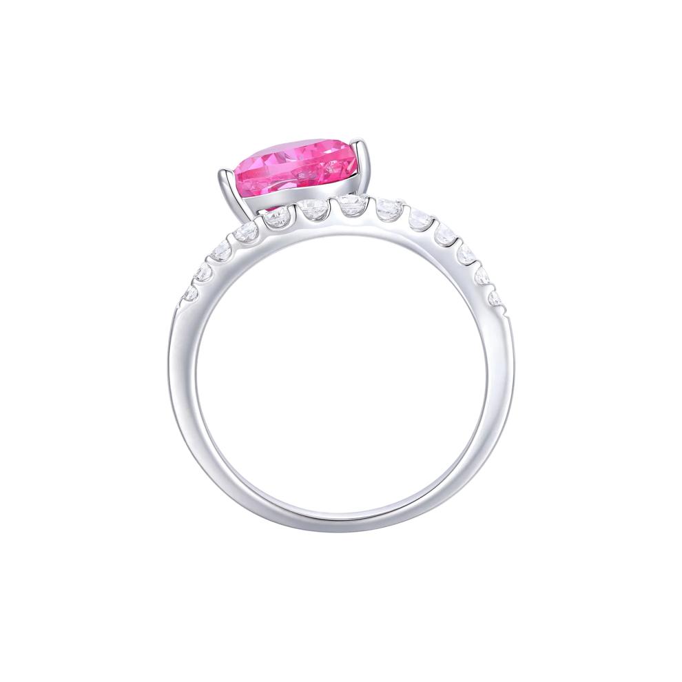 Heart-Shaped Lab-Created Pink Sapphire and Lab-Created White Sapphire Box Set in Sterling Silver – Image 7 of 8