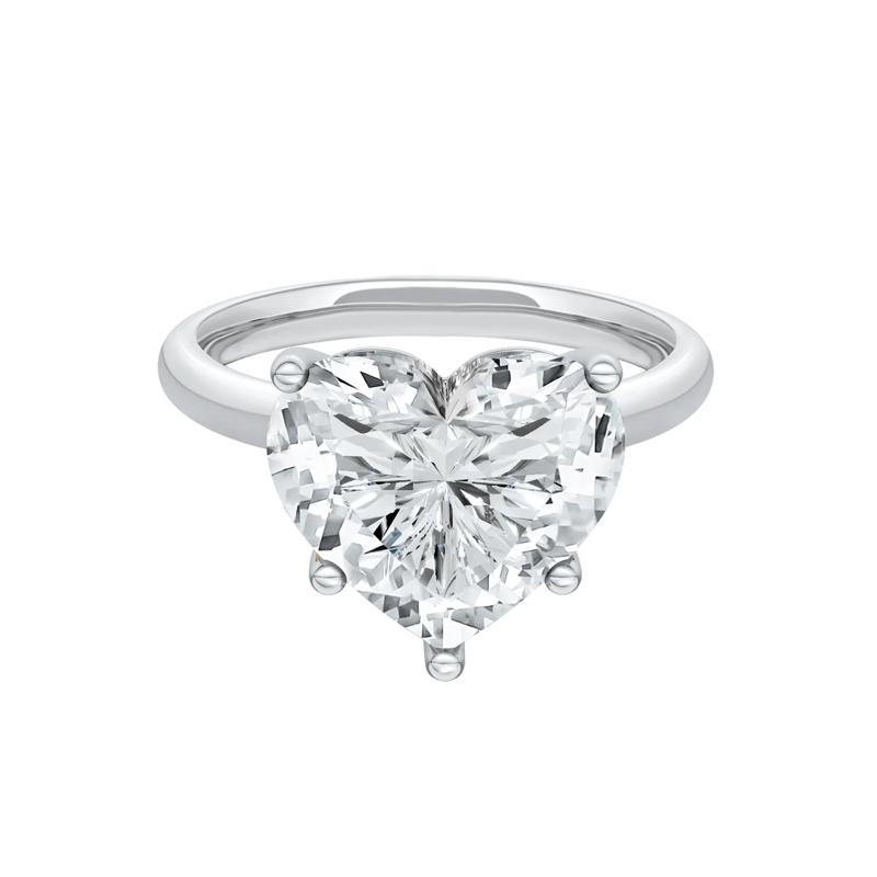 Lab Grown Diamond Heart-Shaped Solitaire Ring in 14K White Gold &#40;5 ct.&#41; – Image 1 of 4