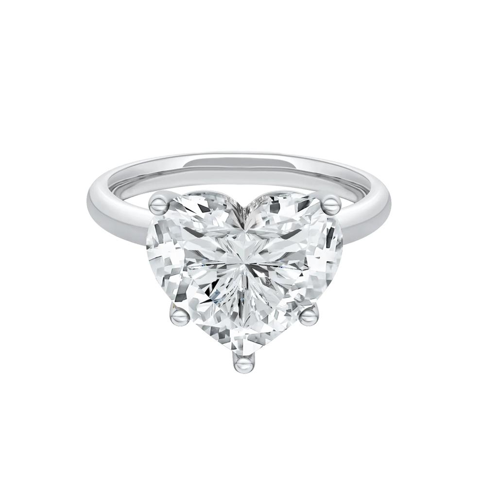 Lab Grown Diamond Heart-Shaped Solitaire Ring in 14K White Gold (5 ct.) – Image 1 of 4