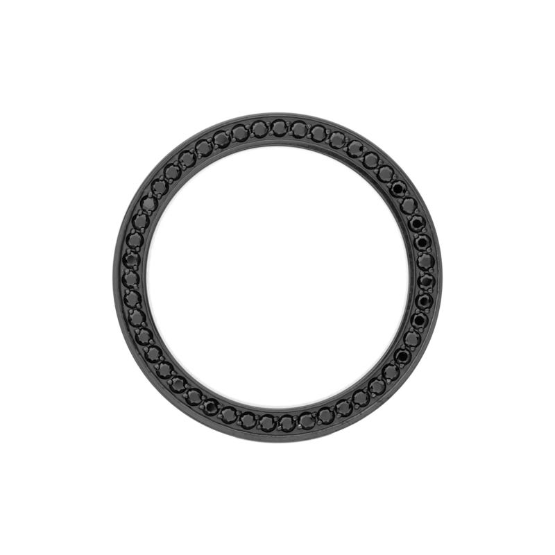 Men&rsquo;s Black Diamond Eternity Band in Zirconium, 7MM – Image 2 of 3