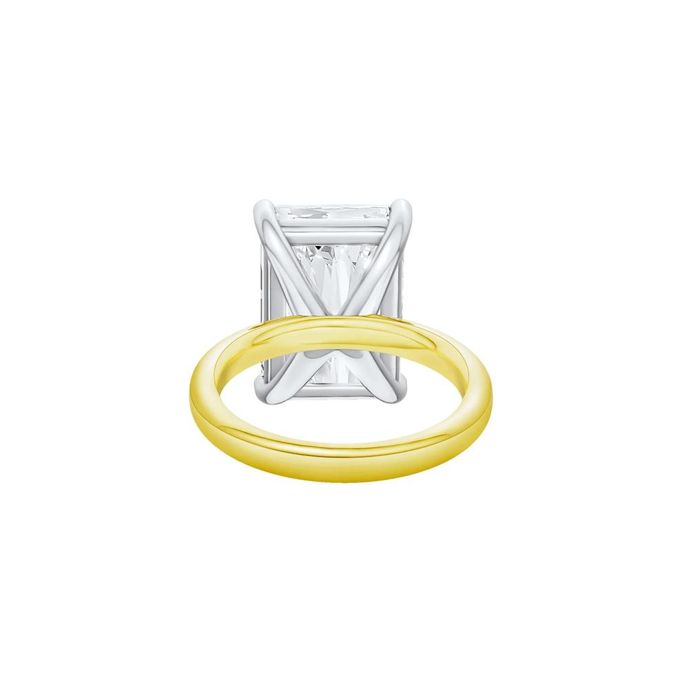 Lab Grown Diamond Radiant-Cut Solitaire Ring in 14K Yellow &amp; White Gold (10 ct.) – Image 4 of 4