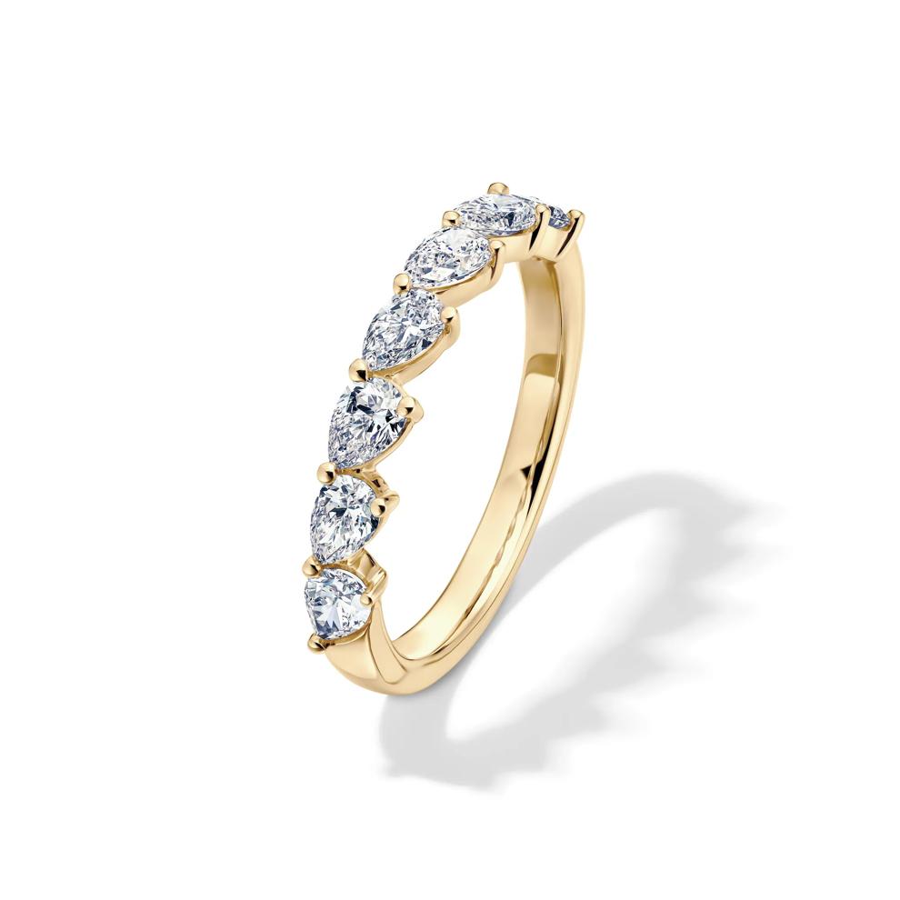 Lab Grown Diamond Pear-Shaped Slant Anniversary Band in 10K Yellow Gold (1 ct. tw.) – Image 4 of 4