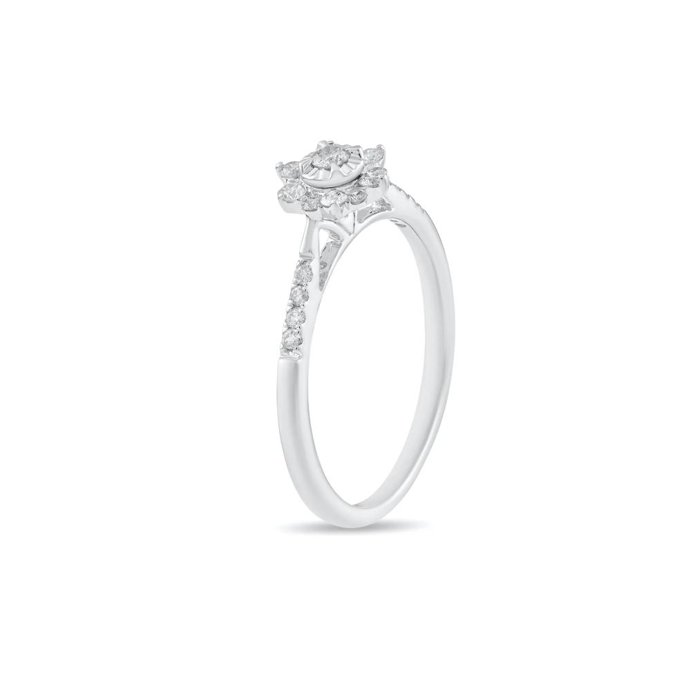 Diamond Floral Promise Ring in 10K White Gold (1/4 ct. tw.) – Image 4 of 4