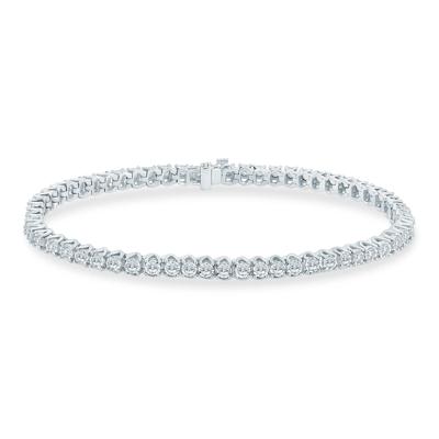 Men's Lab Grown Diamond Bracelet in 10K White Gold (3 ct. tw.)