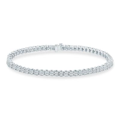 Men's Lab Grown Diamond Line Bracelet in 10K White Gold (3 ct. tw.)