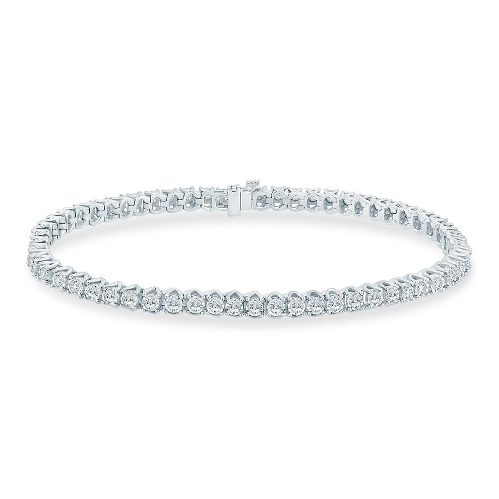 Men's Lab Grown Diamond Line Bracelet in 10K White Gold (3 ct. tw.) – Image 1 of 2