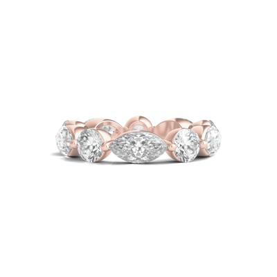Round and Marquise-Cut Diamond Eternity Band in 14k Rose Gold (5 ct. tw.)