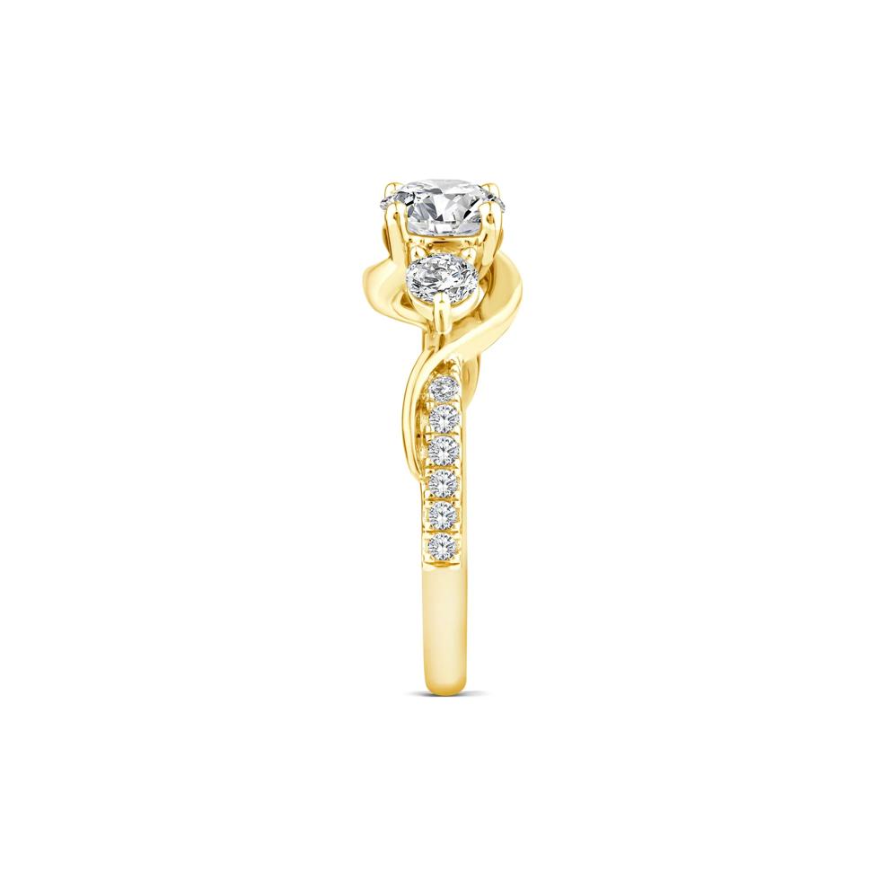 Lab Grown Diamond Three-Stone Ring in 10K Yellow Gold (1 1/2 ct. tw.) – Image 3 of 3