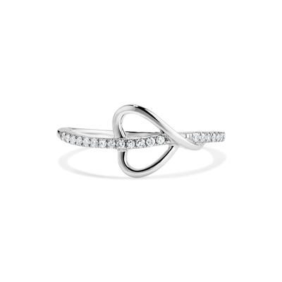 Diamond Sideways Heart Ring in 10K White Gold (1/8 ct. tw.)