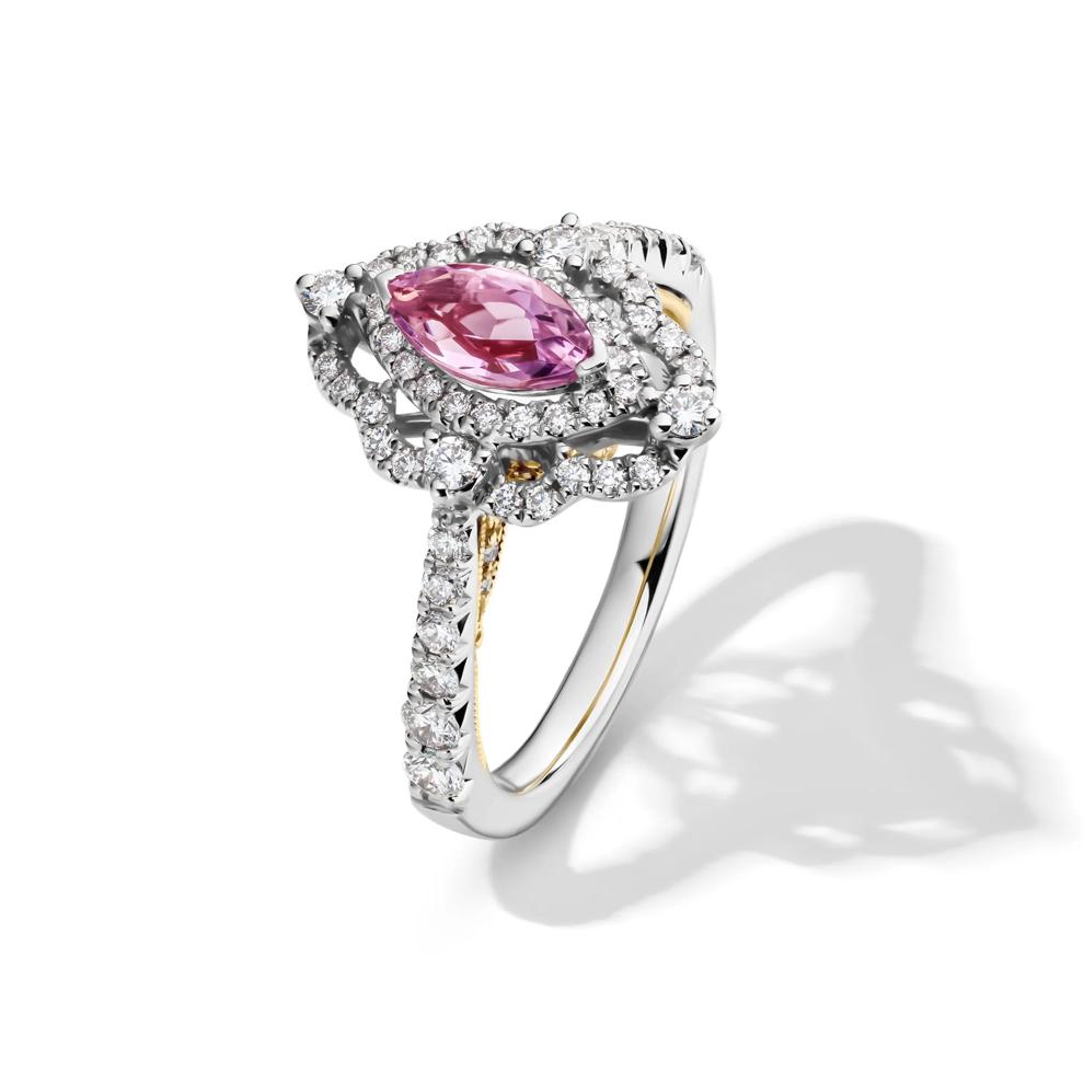 Margaux Rose de France Amethyst Engagement Ring with Diamonds in 14K White Gold (3/4 ct. tw.) – Image 4 of 4