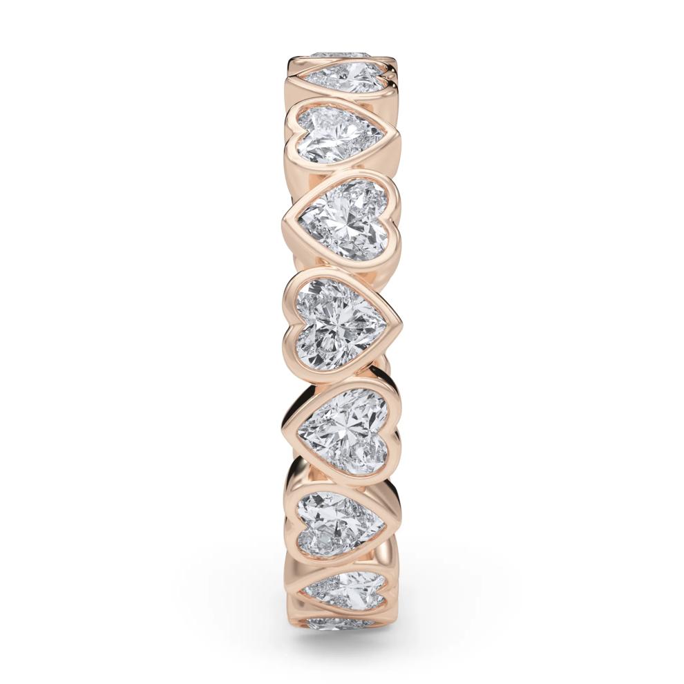 Lab Grown Diamond Heart Bezel Eternity Band in 14K Rose Gold (2 ct. tw.) – Image 3 of 5