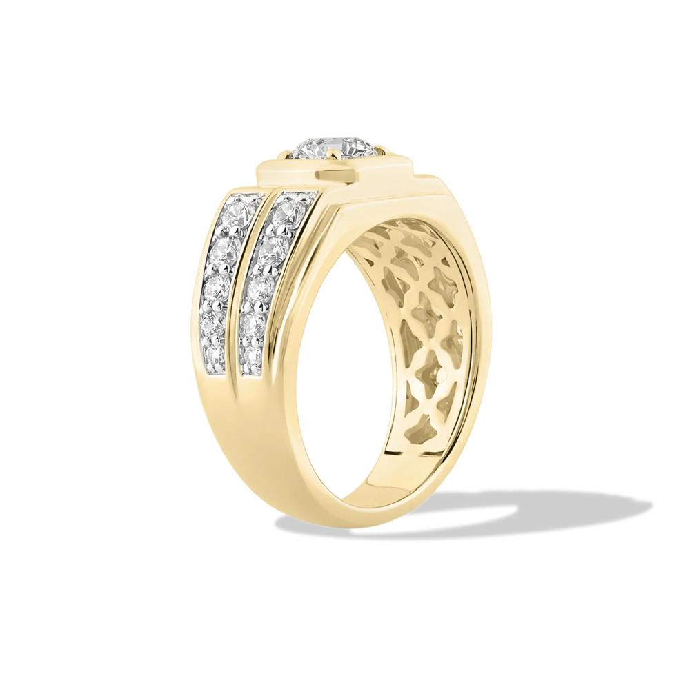 Men's Lab Grown Diamond Ring in 10K Yellow Gold (2 ct. tw.) – Image 3 of 4