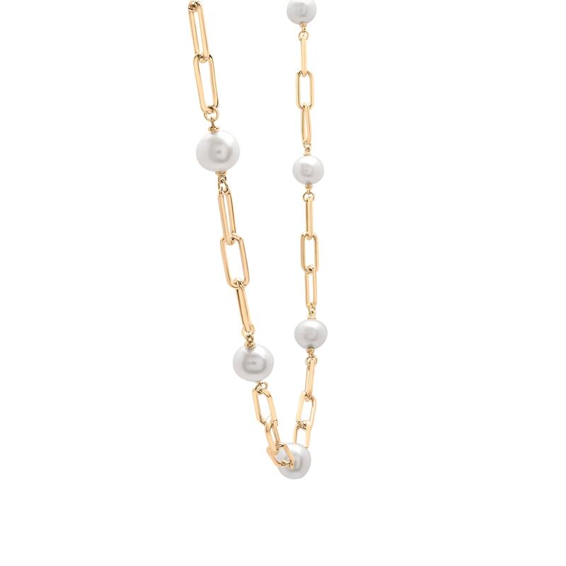 Pearl and Paperclip Chain Station Necklace in Vermeil, 18&quot; – Image 3 of 7