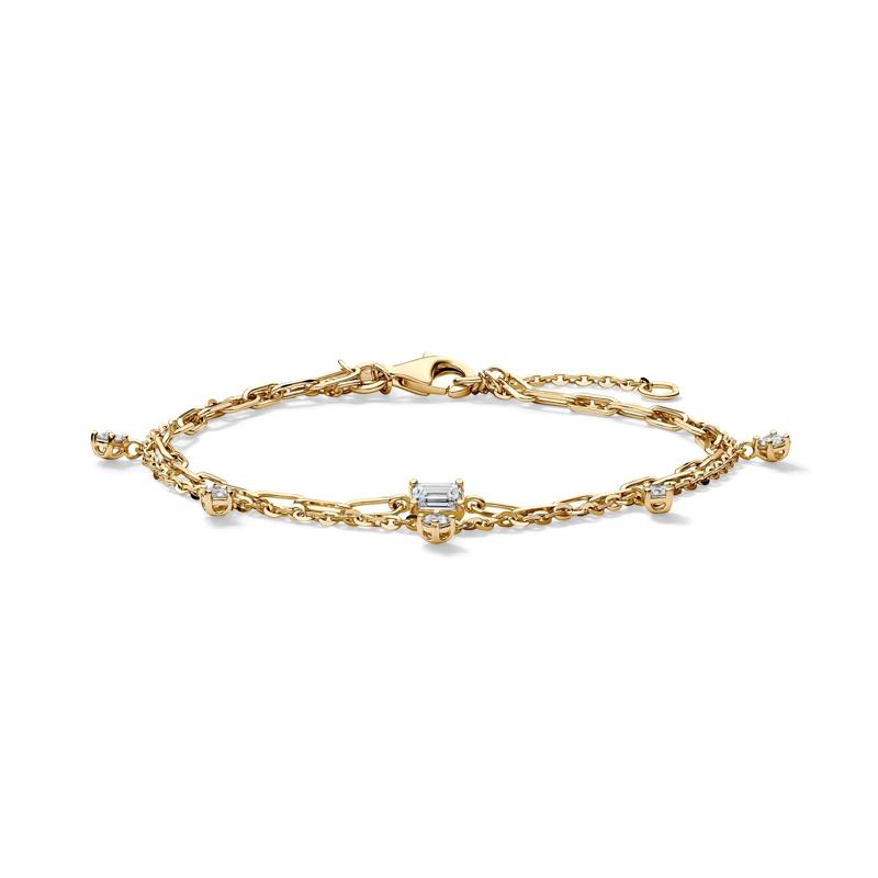 Lab Grown Diamond Double Row Station Bracelet in Vermeil &#40;1/2 ct. tw&#41; – Image 1 of 1