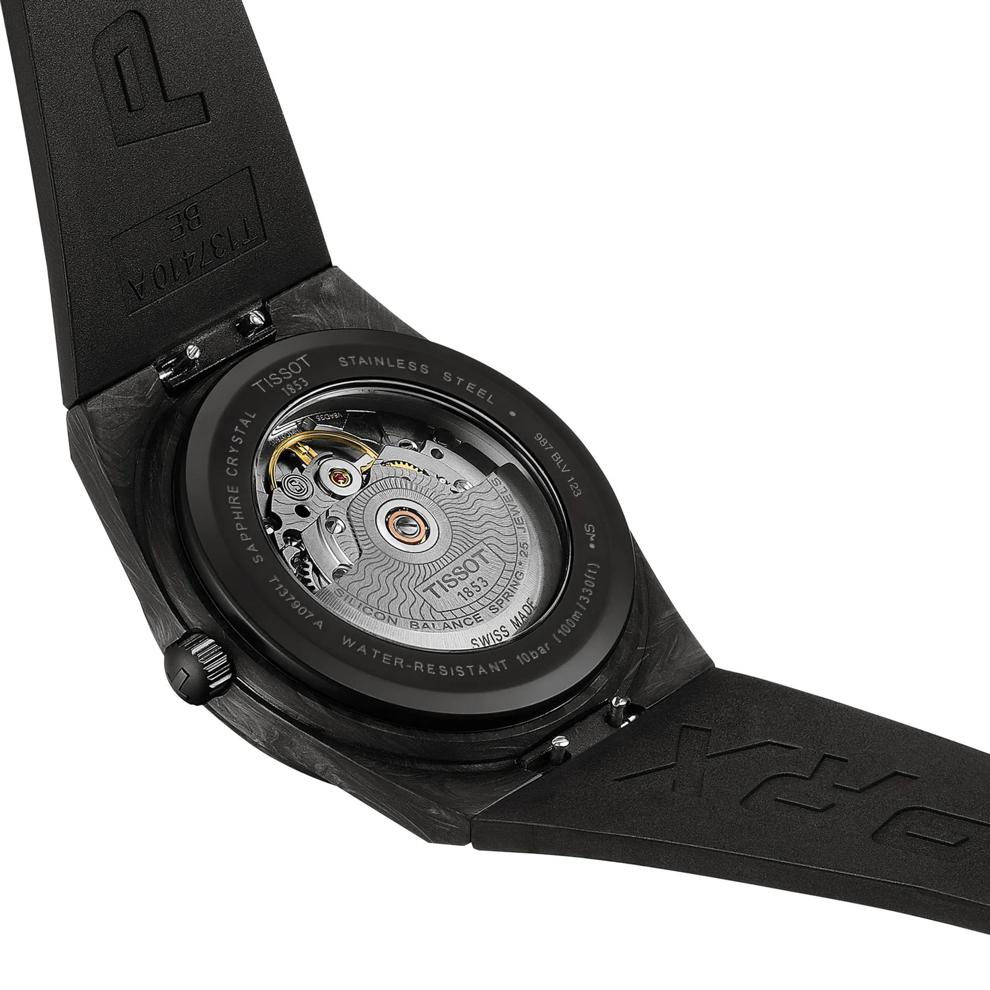 Men's PRX Powermatic 80 Carbon Watch in Black Silicone and Carbon and Black PVD Coated Stainless Steel, 41MM – Image 3 of 6