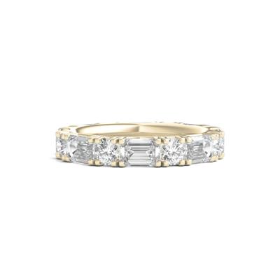 Round and Emerald-Cut Lab Grown Diamond Eternity Band in 14k Yellow Gold (5 ct. tw.)