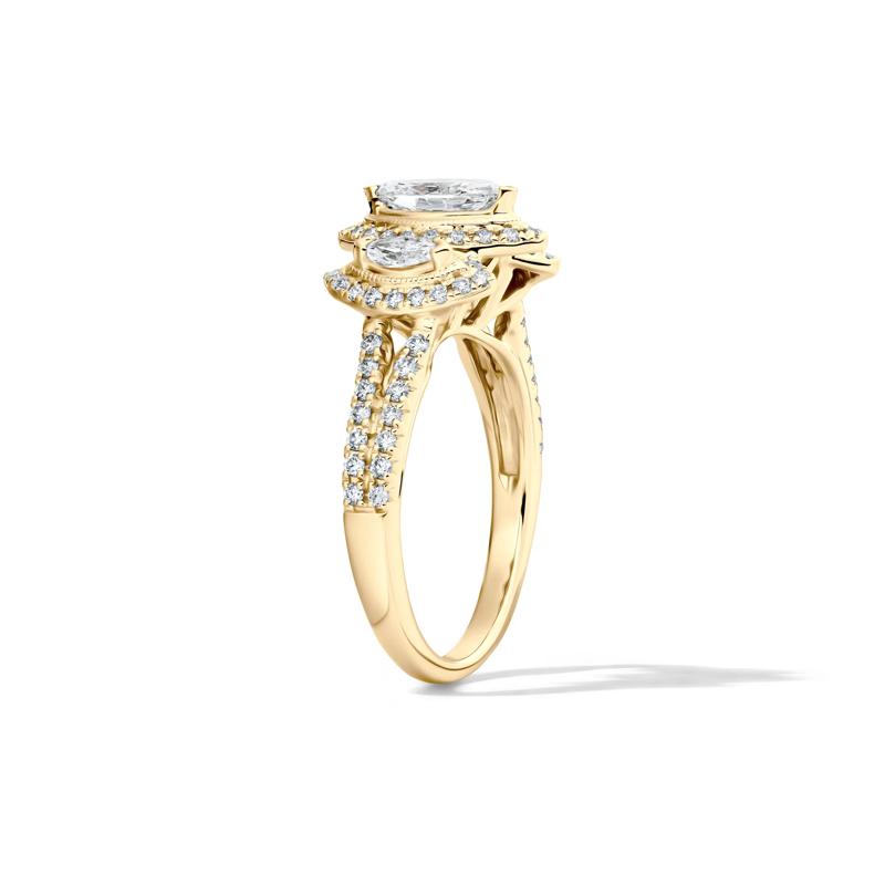 Lab Grown Diamond Marquise Engagement Ring in 10K Yellow Gold &#40;1 ct. tw.&#41; – Image 3 of 4