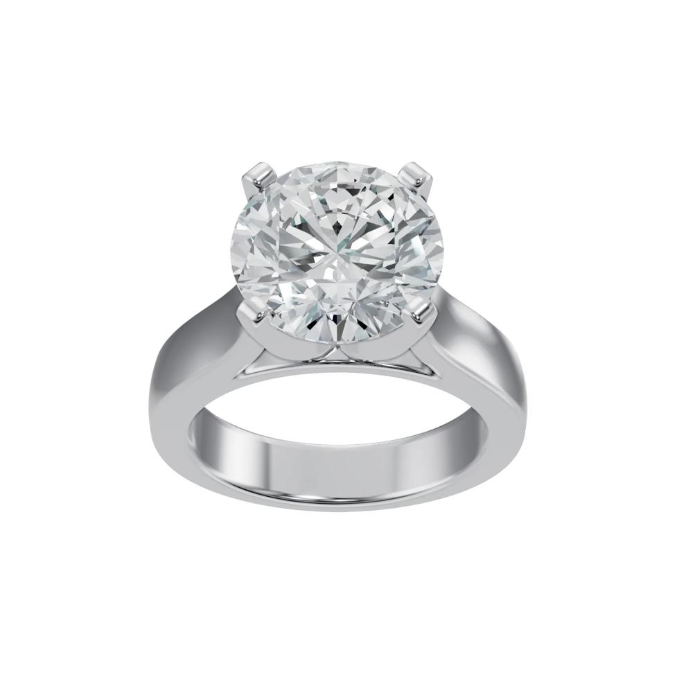 Solitaire Semi-Mount Engagement Ring in 14K White Gold (Setting Only) – Image 4 of 8