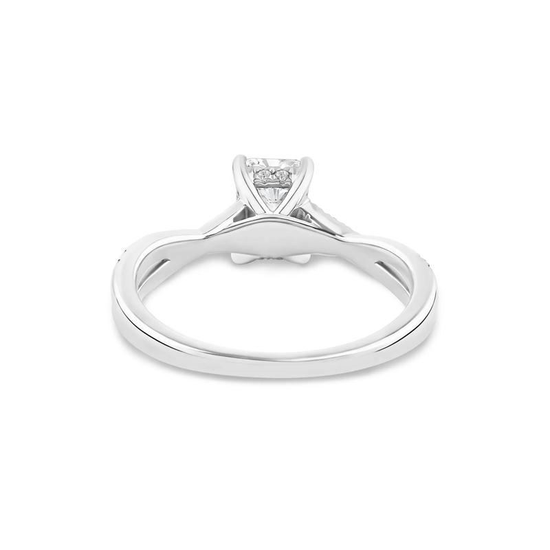 Radiant-Cut Diamond Crossover Engagement Ring in 14K White Gold &#40;1 1/4 ct. tw.&#41; – Image 4 of 4