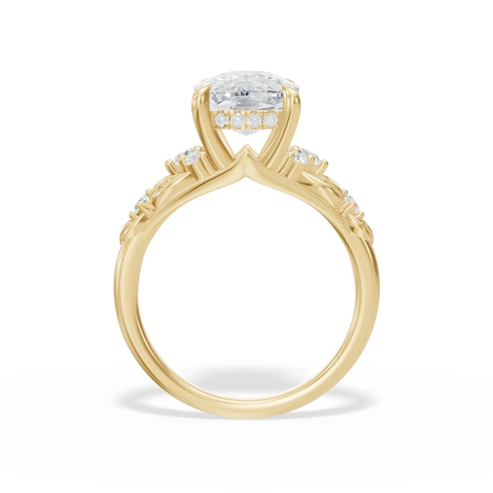 Lab Grown Diamond Elongated Cushion Center Engagement Ring in 14K Yellow Gold (4 1/3 ct. tw.) – Image 2 of 4