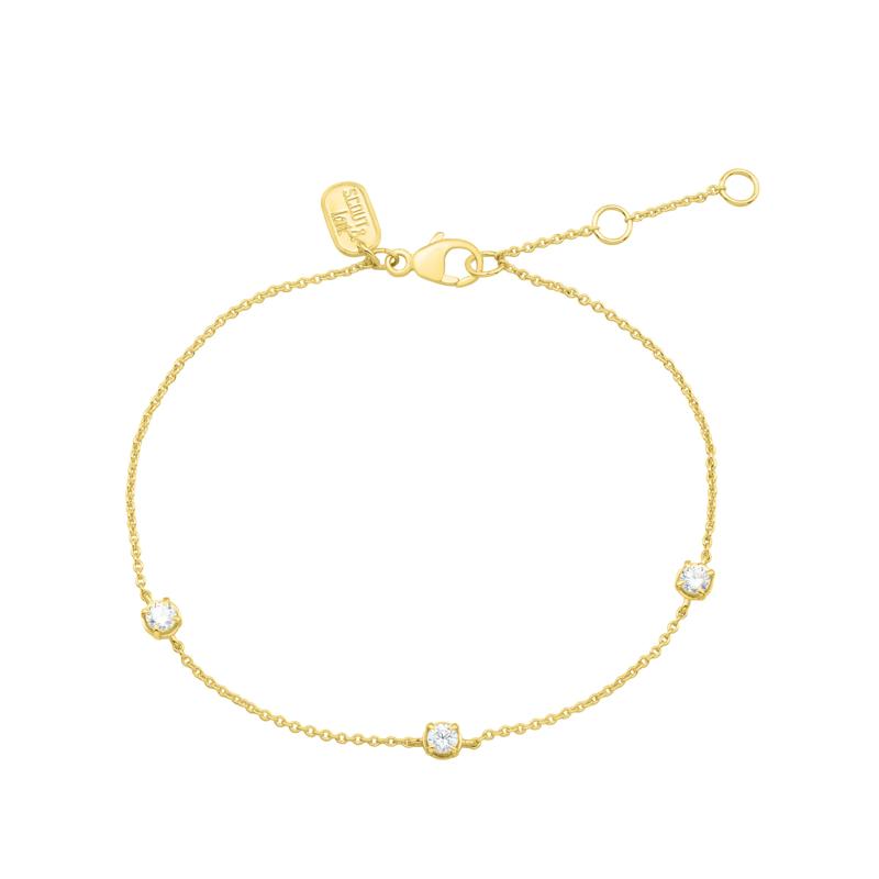 Lab Grown Diamond Three-Stone Bracelet in Vermeil &#40;1/4 ct. tw.&#41; – Image 1 of 1