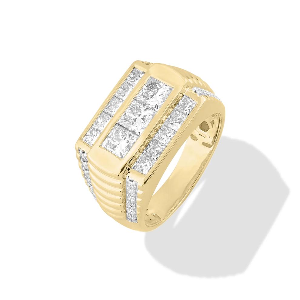 Men's Lab Grown Diamond Fashion Ring in 10K Yellow Gold (3 ct. tw.) – Image 4 of 4