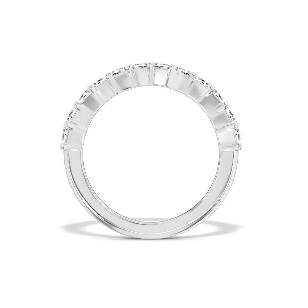 Lab Grown Diamond Baguette &amp; Round Multi-Row Band in 14K White Gold (3/4 ct. tw.) – Image 2 of 4