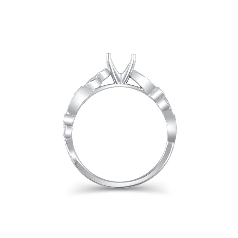 Diamond Accent Semi-Mount Engagement Ring in 14K White Gold &#40;Setting Only&#41; – Image 4 of 6