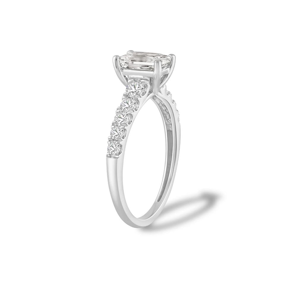 Lab Grown Diamond Radiant Center Engagement Ring in 14K White Gold (1 1/2 ct. tw.) – Image 3 of 4