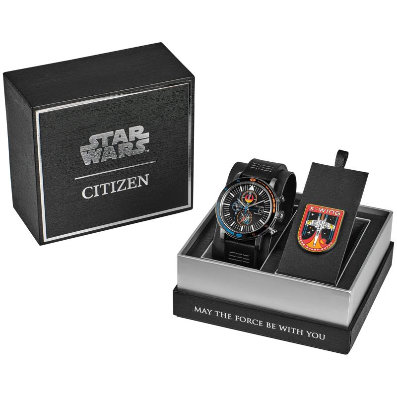 Men&#39;s Star Wars Rebel Starfighter Watch in Black Leather and Stainless Steel, 44MM – Image 5 of 5