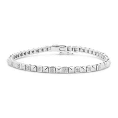 Diamond Pyramid Bracelet in Sterling Silver, 7" (1/2 ct. tw.)
