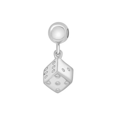 Diamond Accent Dice Bead Charm