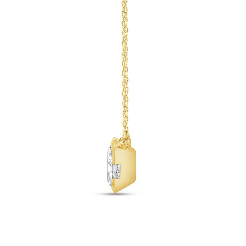Lab Grown Diamond Emerald-Cut Pendant in 14K Yellow Gold &#40;3/4 ct. tw.&#41; – Image 2 of 3