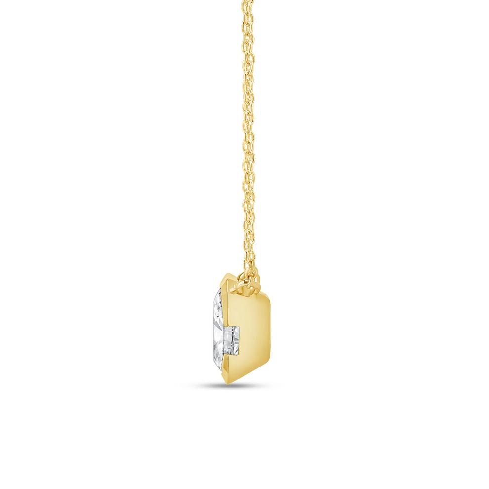 Lab Grown Diamond Emerald-Cut Pendant in 14K Yellow Gold (3/4 ct. tw.) – Image 2 of 3