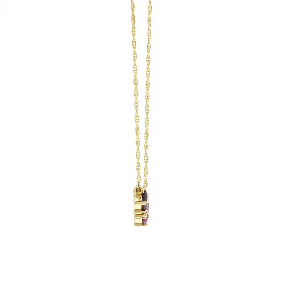 Lab-Created Garnet, Pink Tourmaline and White Sapphire Necklace in 10K Yellow Gold – Image 2 of 3