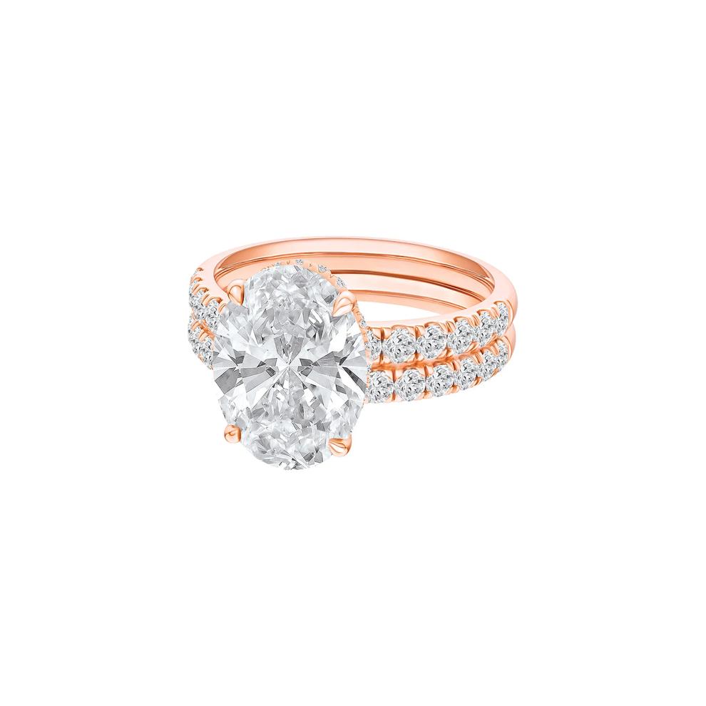 Lab Grown Diamond Oval Bridal Set in 14K Rose Gold (5 ct. tw.) – Image 5 of 5