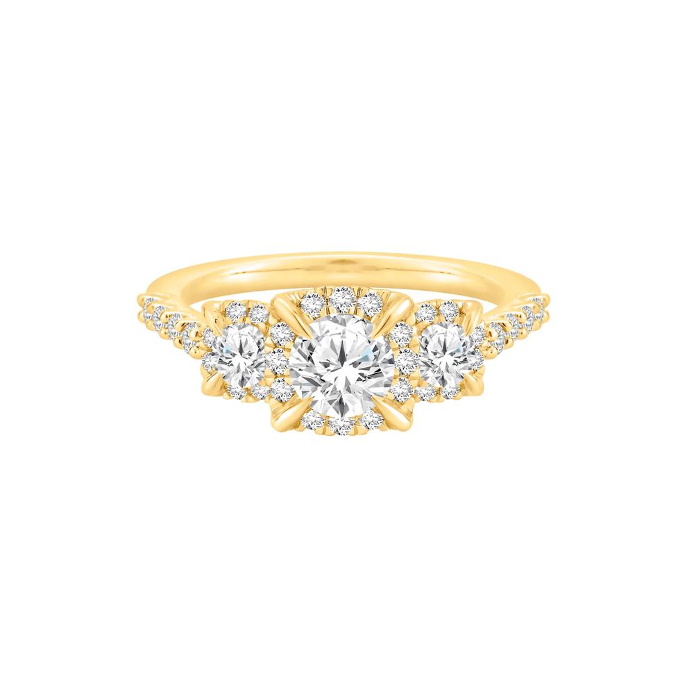 Diamond Halo Engagement Ring in 14K Yellow Gold (1 1/4 ct. tw.) – Image 1 of 4