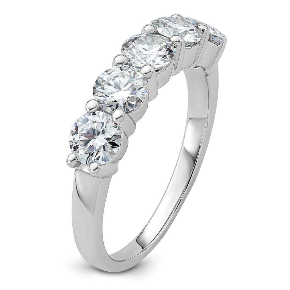 Lab-Created Moissanite Five-Stone Band in 10K White Gold (1 3/5 ct. dew) – Image 3 of 3