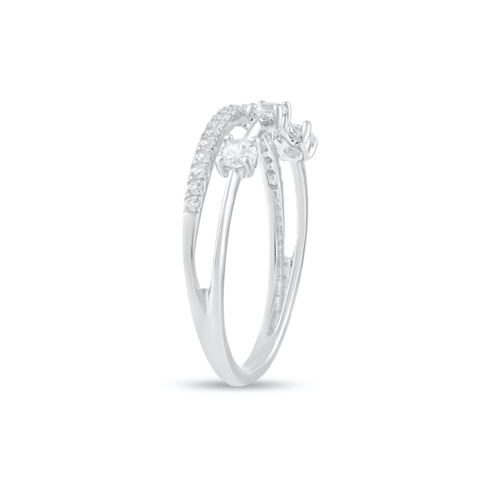 Diamond Double Row Ring in Sterling Silver (1/3 ct. tw.) – Image 4 of 4