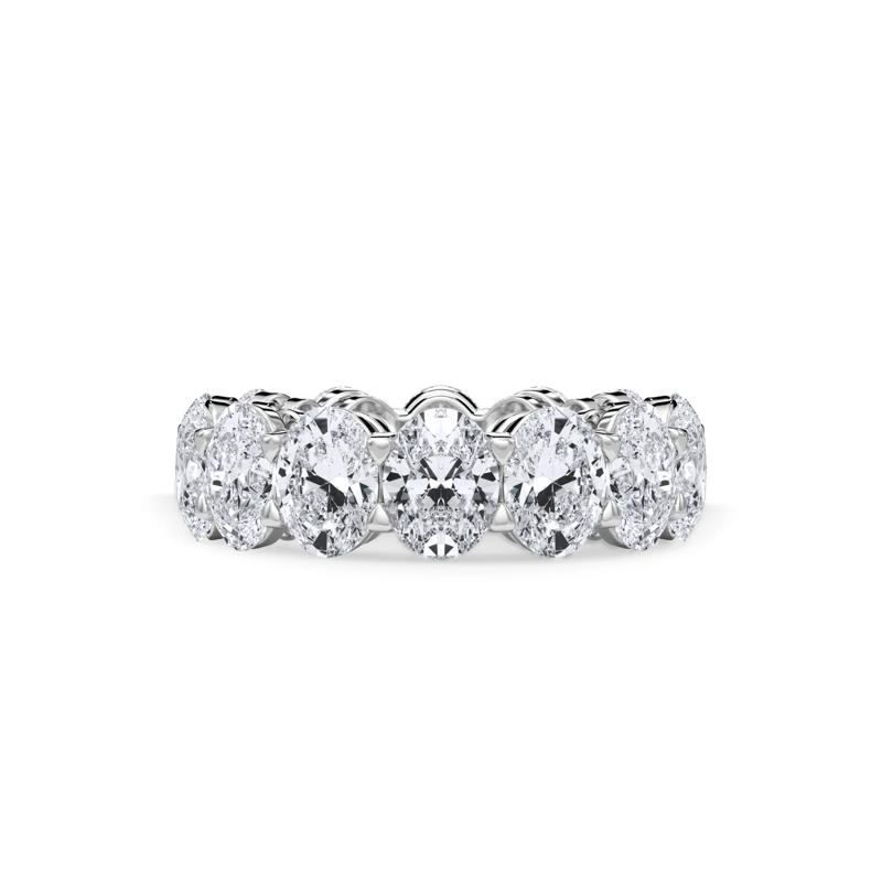Lab Grown Diamond Oval Eternity Band in 18K White Gold &#40;10 1/2 ct. tw.&#41; – Image 1 of 4
